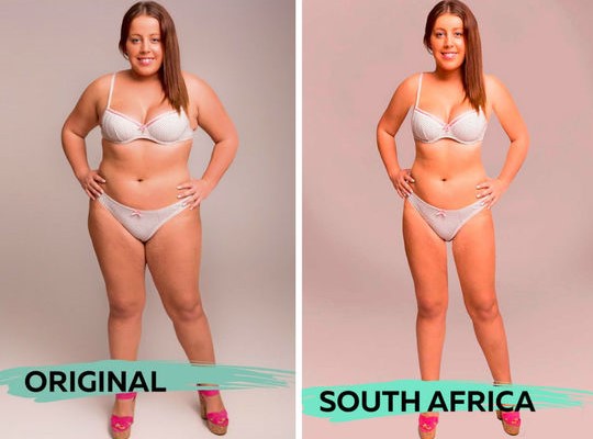 woman photoshopped her body fat