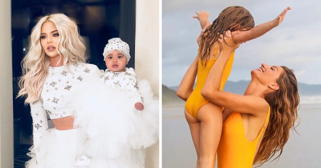 celeb moms dressed up like children