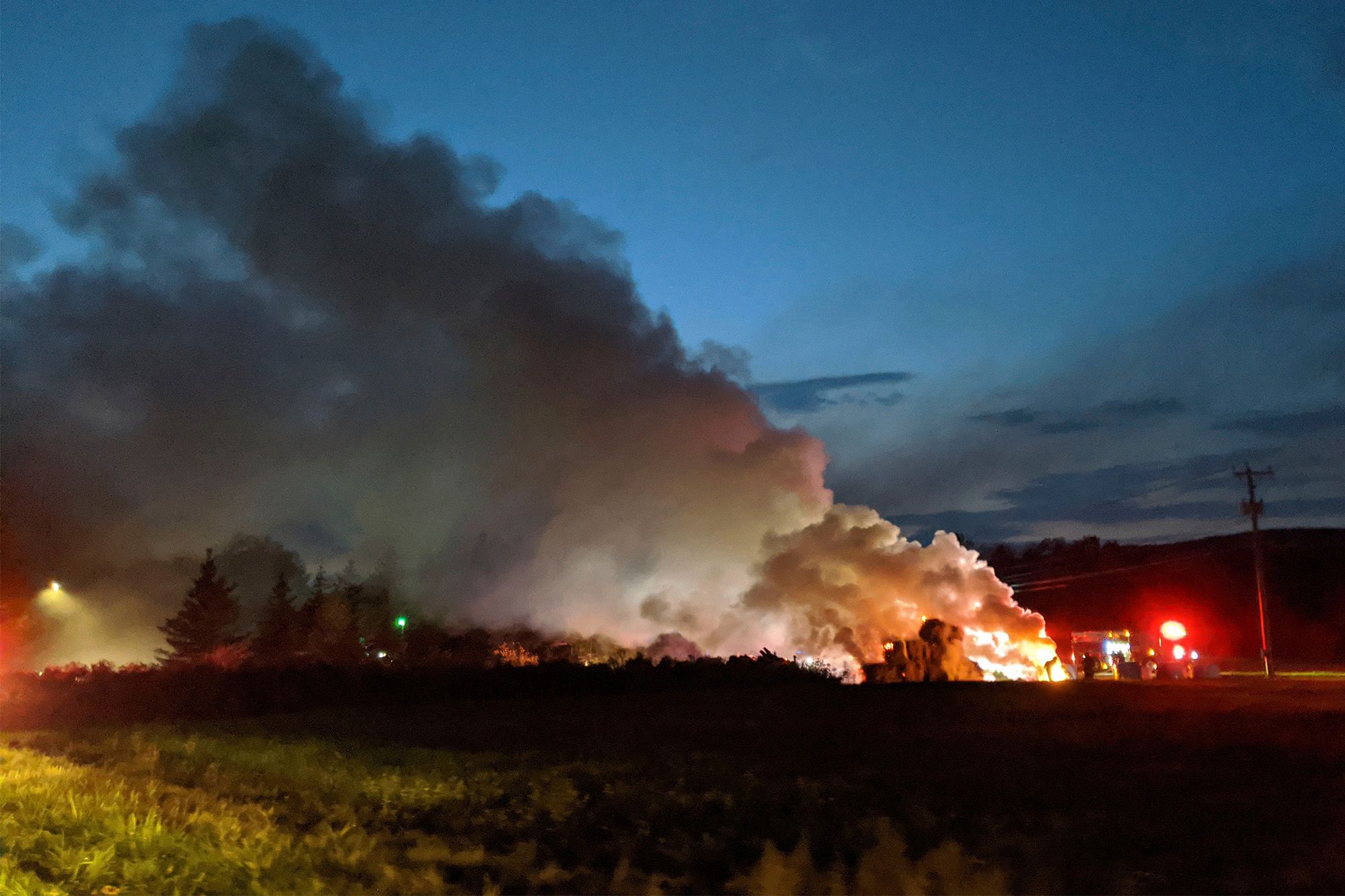 Joe Biden and Kamala Harris Hay Bale Display Set on Fire in Massachusetts