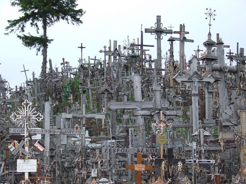 Haunted Hill of Crosses in Lithuania